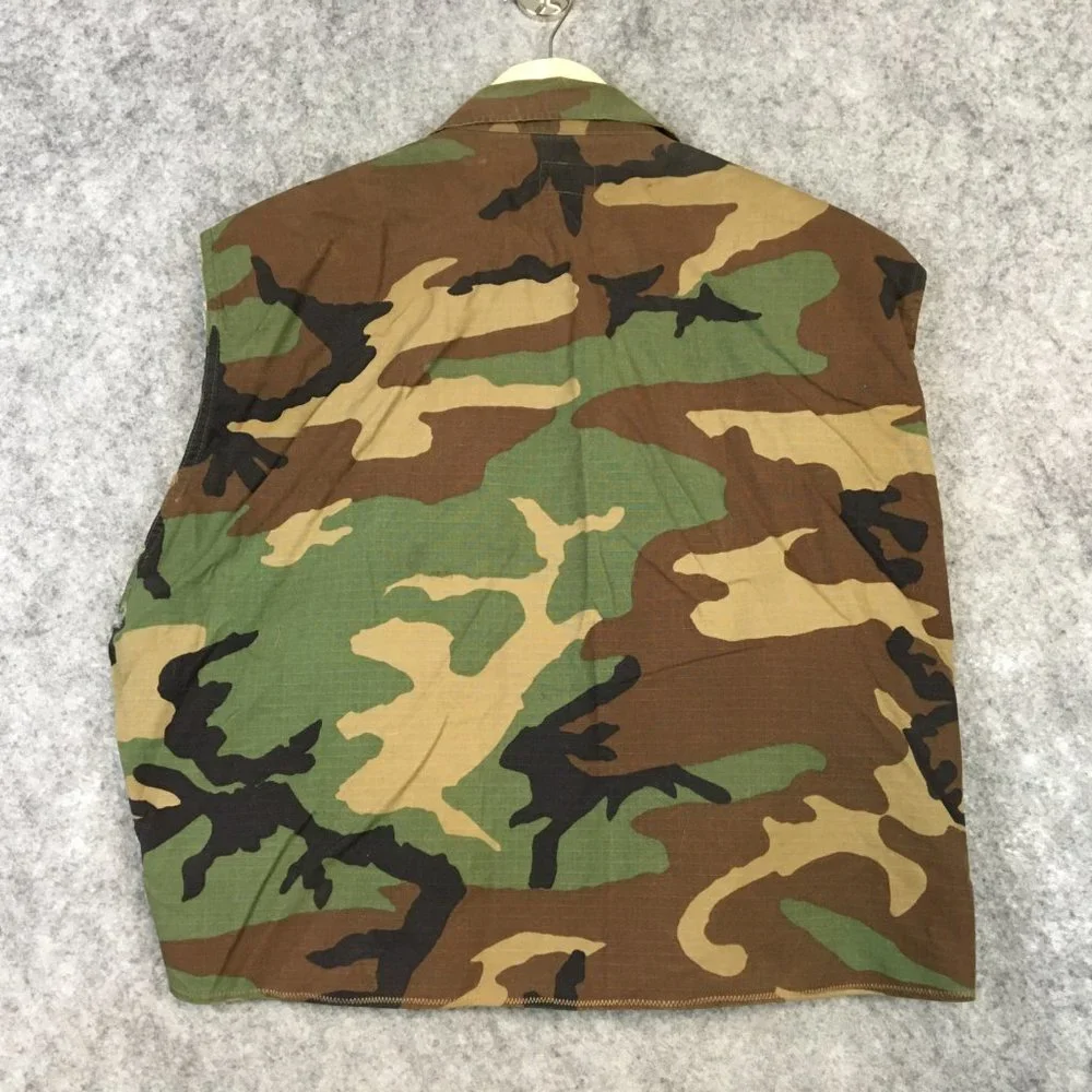 Hunting Vest L Vtg Mens Military Tactical Multipocket Green Camo ERDL Woodland